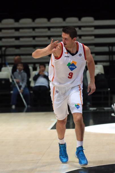 Alex Righetti,37 anni, l&#39;anno scorso alla VIrtus Roma,  sceso quest&#39;anno in B all&#39;Eurobasket Roma (Ciamillo Castoria)